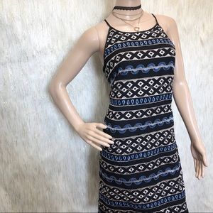 WHBM Black Embroidered Shift Dress